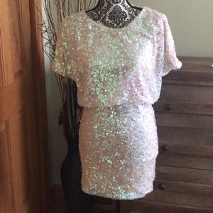 Cream Sequin Dress